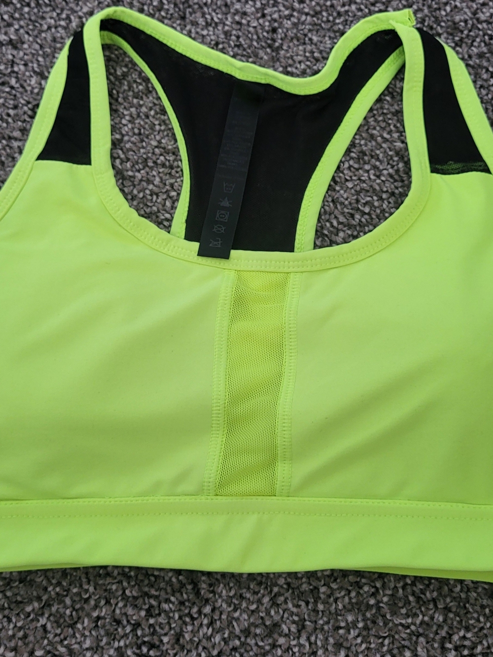 90 Degree By Reflex Neon Lime Racerback Sports Bra